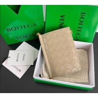 Inexpensive Bottega Veneta Solstice Medium Bi-Fold Wallet in Intrecciato Leather 806078 Beige 2025