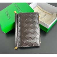 Luxury Cheap Bottega Veneta Solstice Medium Bi-Fold Wallet in Intrecciato Leather 806078 Fondant Brown 2025
