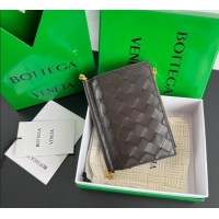 Luxury Cheap Bottega Veneta Solstice Medium Bi-Fold Wallet in Intrecciato Leather 806078 Fondant Brown 2025
