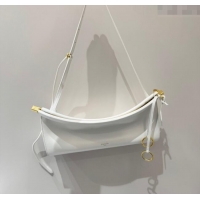 Discount Alaia Le Click Medium Shoulder Bag in Calf Leather 20258821 White 2025