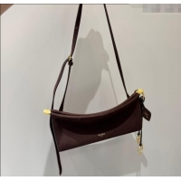 Luxury Discount Alaia Le Click Small Shoulder Bag in Suede 20258822 Brown 2025