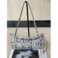 Super Quality Alaia Le Click Small Shoulder Bag in Pythonskin Leather 998054S White/Grey 2025