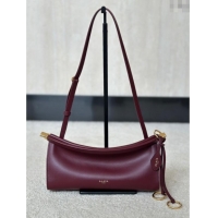New Design Alaia Le Click Small Shoulder Bag in Calfskin Leather 998054S Dark Burgundy 2025