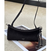 Best Quality Alaia Le Click Small Shoulder Bag in Grained Nubuck Leather 998054S Grey 2025