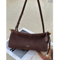 Grade Design Alaia Le Click Small Shoulder Bag in Grained Nubuck Leather 998054S Brown 2025