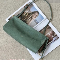 Super Quality Alaia Le Click Small Shoulder Bag in Grained Nubuck Leather 998054S Green 2025