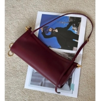 Best Price Alaia Le Click Medium Shoulder Bag in Calfskin Leather 998054M Dark Burgundy 2025