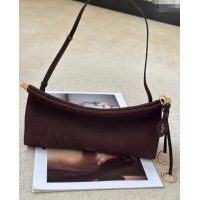 Top Quality Alaia Le Click Medium Shoulder Bag in Grained Nubuck Leather 998054M Brown 2025
