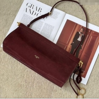 Grade Design Alaia Le Click Medium Shoulder Bag in Grained Nubuck Leather 998054M Dark Burgundy 2025
