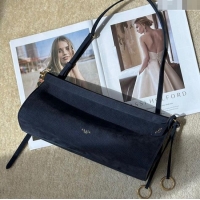 Super Quality Alaia Le Click Medium Shoulder Bag in Grained Nubuck Leather 998054M Dark Blue 2025