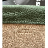 Shop Discount Alaia Le Click Medium Shoulder Bag in Grained Nubuck Leather 998054M Green 2025