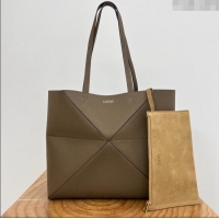 Luxury Discount Loewe Medium Horizontal Puzzle Fold Tote in Soft Grained Calfskin 20601 Taupe 2025