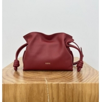Luxury Discount Loewe Flamenco Mini Clutch in Nappa Calfskin 20607 Deep Red 2025