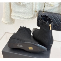 Purchase Chanel Tweed Wedge Ankle Boots Black 2025 CH110410 1104052