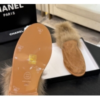 Big Discount Chanel Suede & Shearling Loafers Brown 2025 G46534 1104060