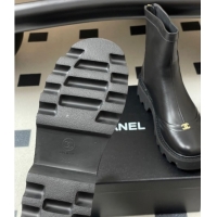 Good Quality Chanel Calfskin Leather Platform Ankle Boots Black 2025 CH110404 1104066