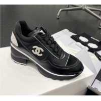 Good Quality Chanel Trainers/Senakers in Mixed Fibers, Shiny Calfskin & Suede Calfskin G46871 Black 5111101