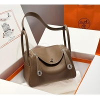 Market Sells Hermes Lindy Bag 26cm in Clemence Leather 2637 Elephant Grey/Silver 2025 (Half Handmade)