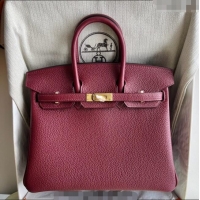 Buy Promotional Hermes Birkin 25cm Bag in Togo Calfskin Leather HE25 Hermes Red 2025 (Full Handmade)