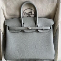 Discount Hermes Birkin 25cm Bag in Togo Calfskin Leather HE25 Sea Mew Grey 2025 (Full Handmade)