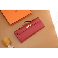 High Quality Hermes Kelly Cut Clutch Bag in Original Swift Leather H0307 National Flag Red/Gold (Full Handmade)