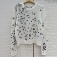 Best Quality Dior Embroidered Alpaca Sweater DR120277 White 2025