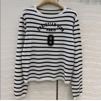 Buy Fashionable Dior Striped Cashmere Silk T-Shirt DR120290 2025