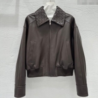 Chic Discount Bottega Veneta Lambskin Leather Jacket BV120263 Brown 2025