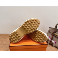 Good Quality Hermes Loop Sneakers in Suede and Knit Mesh with Strap Brown 1023023