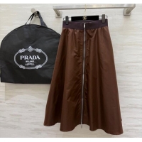 Buy Discount Prada Nylon Skirt PR120101 Brown 2025