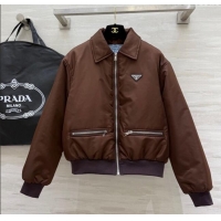 New Fashion Prada Nylon Short Jacket PR120102 Brown 2025