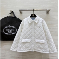 Top Grade Prada Quilted Cotton Jacket PR120103 White 2025