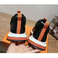 Good Quality Hermes Leader Sneakers in Suede and Mesh Black 1023029