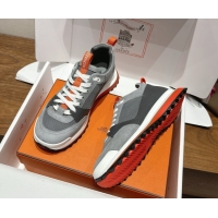 Grade Quality Hermes Leader Sneakers in Suede and Mesh Dark Grey 1023030