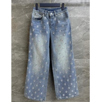 ​Top Grade Louis Vuitton Cotton Jeans LV120102 Blue 2025