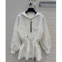 Good Looking Louis Vuitton Cotton Polo Jacket LV120130 White 2025