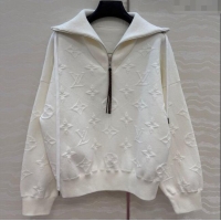 Good Product Louis Vuitton Cotton Polo Shirt LV120251 White 2025