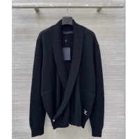 Top Design Louis Vuitton Wool Cardigan LV120122 Black 2025 (For Women and Men)