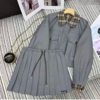 ​Top Grade Miu Miu Jacket and Skirt Set MM1204 Grey 2025