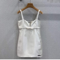 ​Grade Design Miu Miu Wool Silk Dress with Bow MM120108 White 2025