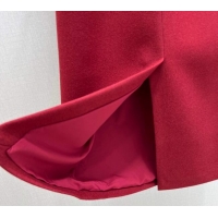 Top Quality Miu Miu Wool Blend Skirt MM1202 Red 2025