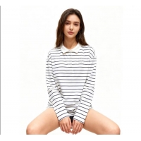 Unique Grade Miu Miu Striped Polo Shirt MM120214 White 2025