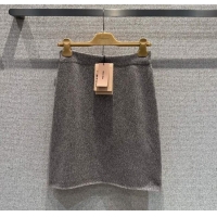 Affordable Price Miu Miu Wool Knit Skirt MM120229 Grey 2025