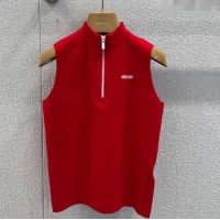 Luxury Cheap Miu Miu Polo Vest MM120238 Red 2025