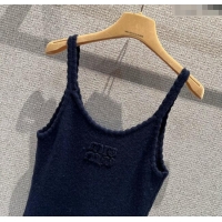 Top Design Miu Miu Wool Knit Dress MM120223 Dark Blue 2025