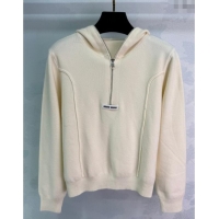 Buy Classic Miu Miu Wool Polo Shirt MM120240 White 2025