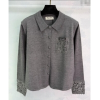 Super Quality Miu Miu Wool Cardigan MM120201 Grey 2025