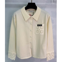 Buy Classic Miu Miu Wool Cardigan MM120201 White 2025