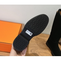 Classic Hot Hermes High Platform Boots in Suede with Kelly Strap Black 2025 H102301 1023062
