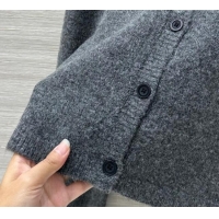 Best Price Valentino Wool Cashmere Cardigan with Strass Bow VL120201 Grey 2025